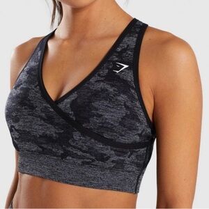 Gymshark Charcoal Camo Sports Bra